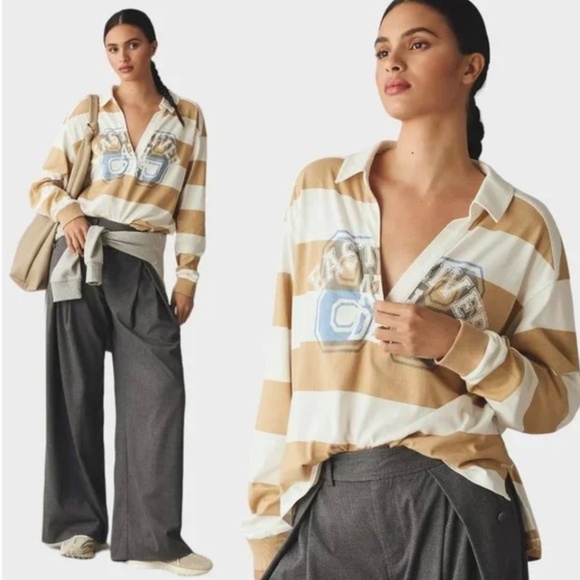 Anthropologie/PILCRO Rugby Oversized Preppy Long Sleeve MEDIUM/NWOT - Picture 10 of 12